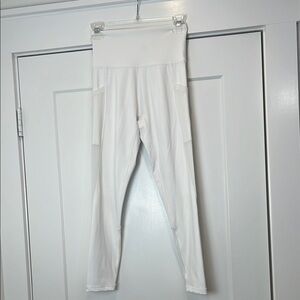 aerie White High-Waisted Leggings with Side Pockets